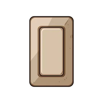 Doorbell button rectangular shape cartoon illustration Illustrazione stock
