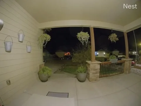 Doorbell Camera Captures Meteor Lighting Up the Sky, Wellington, Colorado, USA - 스톡 동영상 205399660