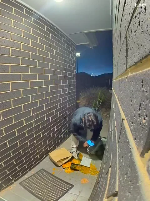 Doorbell Camera Catches Delivery Stock Video Pond5