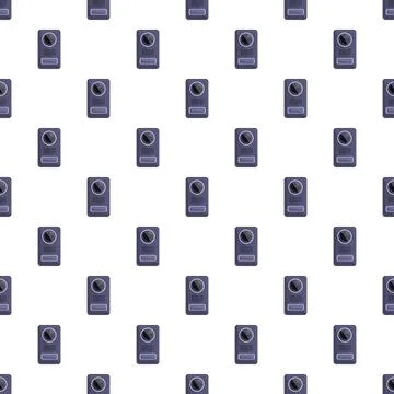 Doorbell intercom camera security pattern on white background イラスト素材