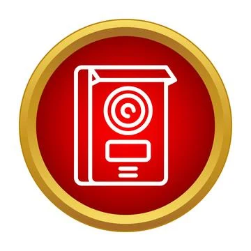 Doorbell intercom system icon in red circle Stock Illustration