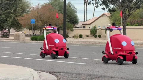 DoorDash Dot Delivery Robot Stock Footage 325328027