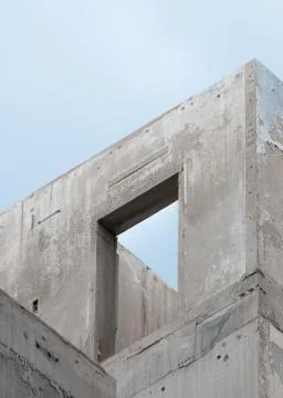 The doorframe of a new shell construction Foto stock