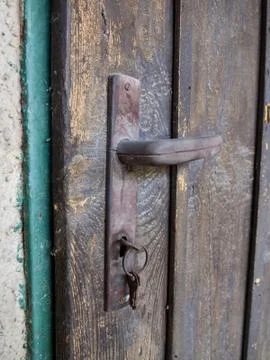 Doorhandle close view Stock Photos