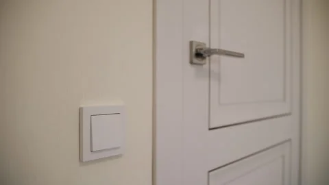 Doorknob in a bright interior Stock Footage 267360277