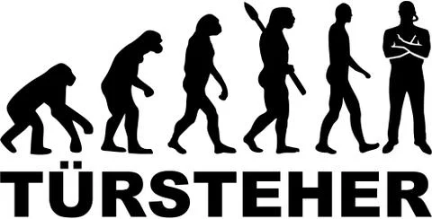 Doorman evolution with german job title Stockillustratie