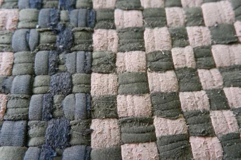 Doormat with checkered pattern for Interior Decoration Stock Photos