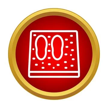 Doormat with footprints icon concept Stock Illustration
