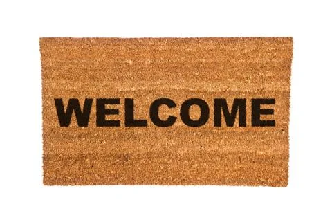 Doormat with welcome text Stock Photos