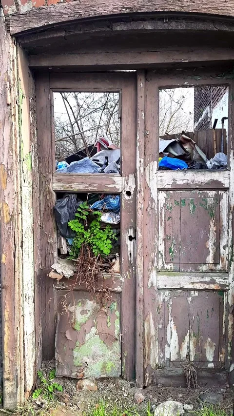 Doors of abandoned house Stock Footage 276385320