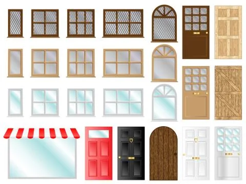 Doors and windows Stock Illustration