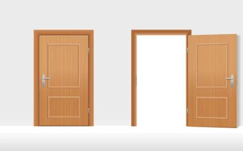 Doors Closed Open Stock Illustration