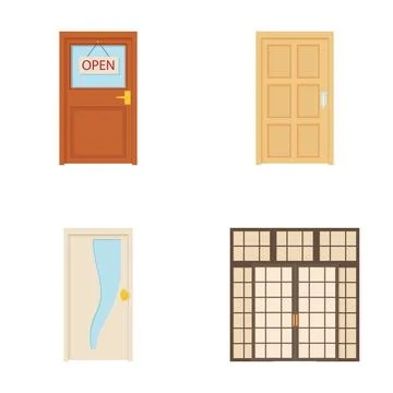 Doors collection representing entry, exit, and access Illustration