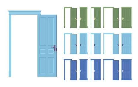 Doors flush classic set Stock Illustration
