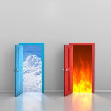 Doors to heaven and hell イラスト素材