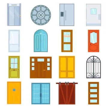 Doors isolated vector illustration Ilustración de archivo