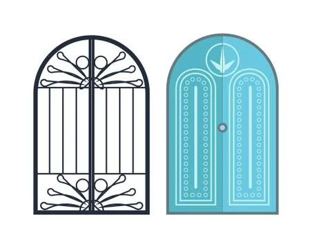Doors isolated vector illustration Ilustración de archivo