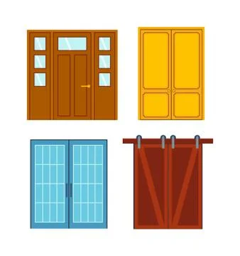 Doors isolated vector illustration Ilustración de archivo
