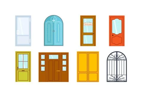 Doors isolated vector illustration Ilustración de archivo
