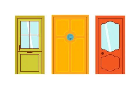 Doors isolated vector illustration Ilustración de archivo