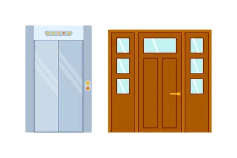 Doors isolated vector illustration Ilustración de archivo