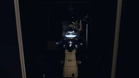 Doors Opening to Reveal Atomic Force Microscope Stock Footage 141386533