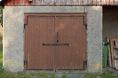 Doors on wall. Stock Photos