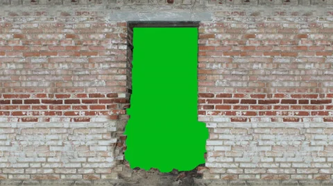 Doorway in a brick wall Видео 33719030