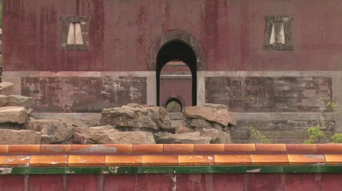 Doorway at Buddhist Temple Stock Footage