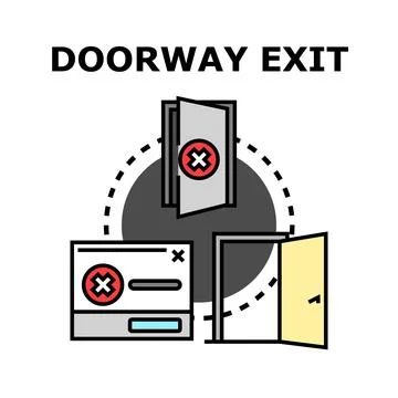 Doorway exit concept vector icon illustration Stock Illustration