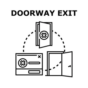 Doorway exit concept vector icon illustration Stock Illustration