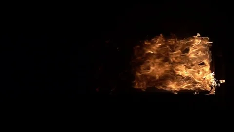 Doorway in the fire Stock Footage 74347994