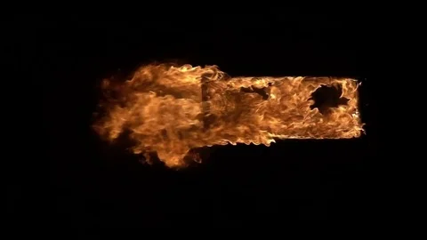 Doorway in the fire Stock Footage 74348354