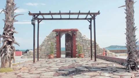 Doorway to sea Stock Footage 197160737