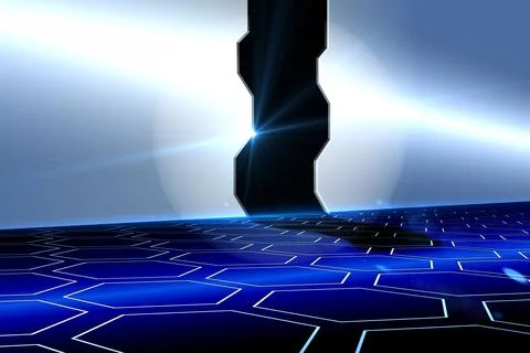 Doorway on technological background 스톡 일러스트