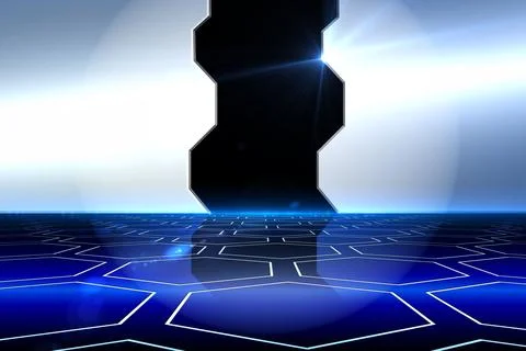 Doorway on technological background 스톡 사진