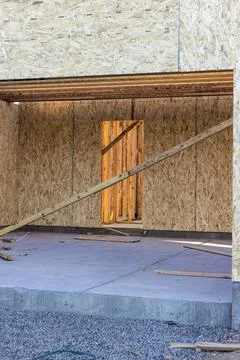 Doorways inside a house in progress in a building under construction Stock Photos
