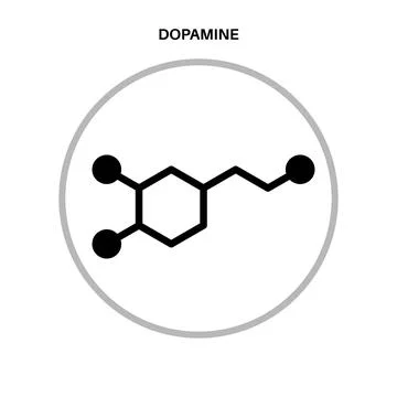 Dopamine formula icon Stock Illustration