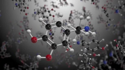 Dopamine Molecule 3D Model Neurotransmitter Chemical Structure in Human Brain 動画素材 330928551
