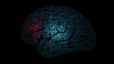 Dopamine Molecule Network Animation in Neural System Stock Footage 332449220
