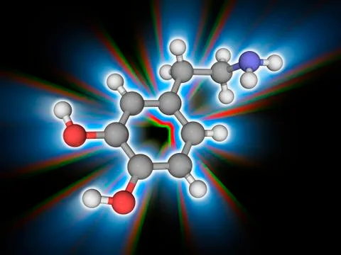 Dopamine organic compound molecule Stock Illustration