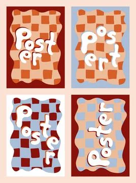 Dopamine style poster. Aesthetics Printable Wall Art Stock Illustration