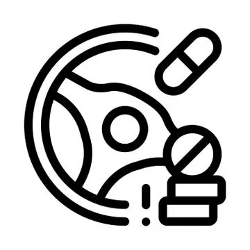 Dope driving icon vector outline illustration Illustrazione stock