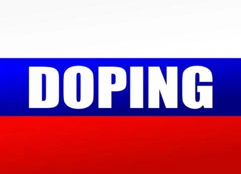 Doping in Russia with russian flag, vector graphic Stock Illustration