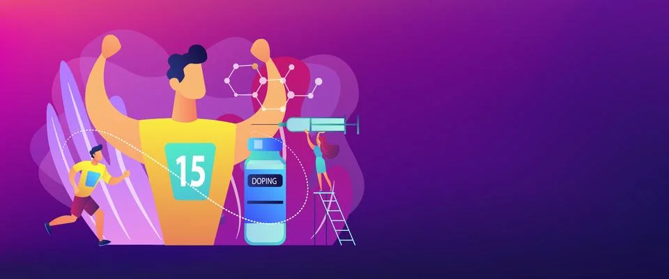 Doping test concept banner header. Illustrazione stock