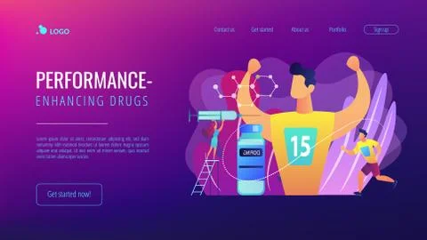 Doping test concept landing page. Illustrazione stock