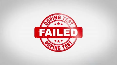 DOPING TEST Failed Signed Stamping Text Wooden Stamp Animation. Stock Footage 139814711