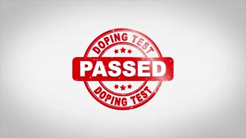 DOPING TEST Passed Signed Stamping Text Wooden Stamp Animation. Stock Footage 139927253
