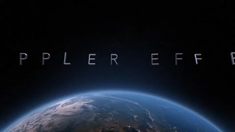 Doppler effect 3D title animation on the planet Earth background Stock Footage 258522284