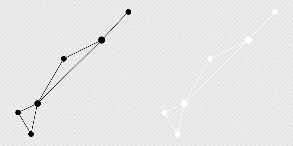 Dorado constellation map set. Vector illustration. Stock Illustration